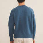 Blue denim cashmere sweater men - back view | Sergio | Linnea Lund