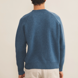 Blue denim cashmere sweater men - back view | Sergio | Linnea Lund