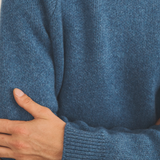 Blue denim cashmere sweater men - focus view | Sergio | Linnea Lund