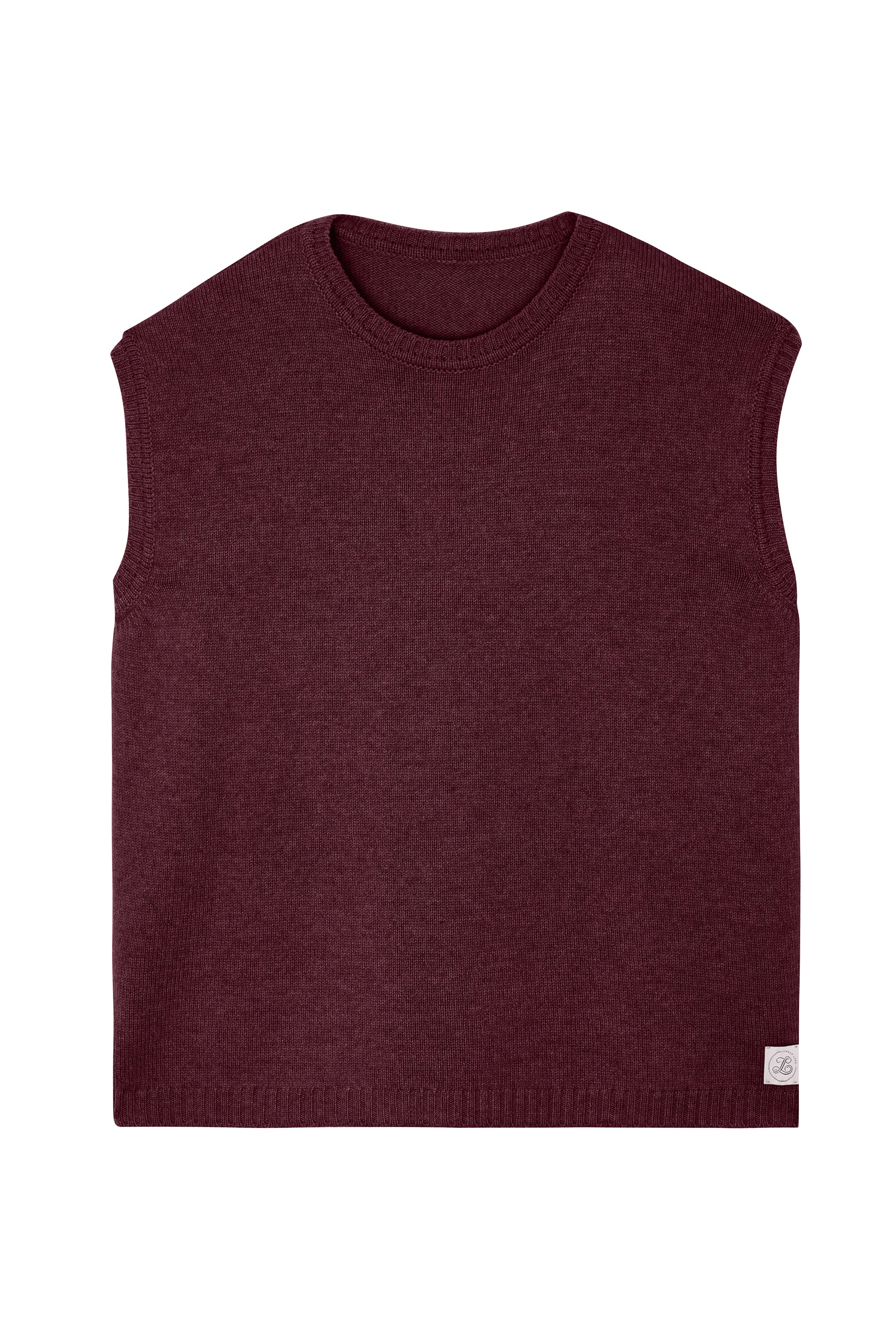 Wine red/ Bordeaux sleeveless cashmere sweater for layering