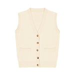 Cashmere sleeveless cardigan men white - packshot | Nicolas | Linnea Lund
