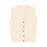 Cashmere sleeveless cardigan men white - packshot | Nicolas | Linnea Lund